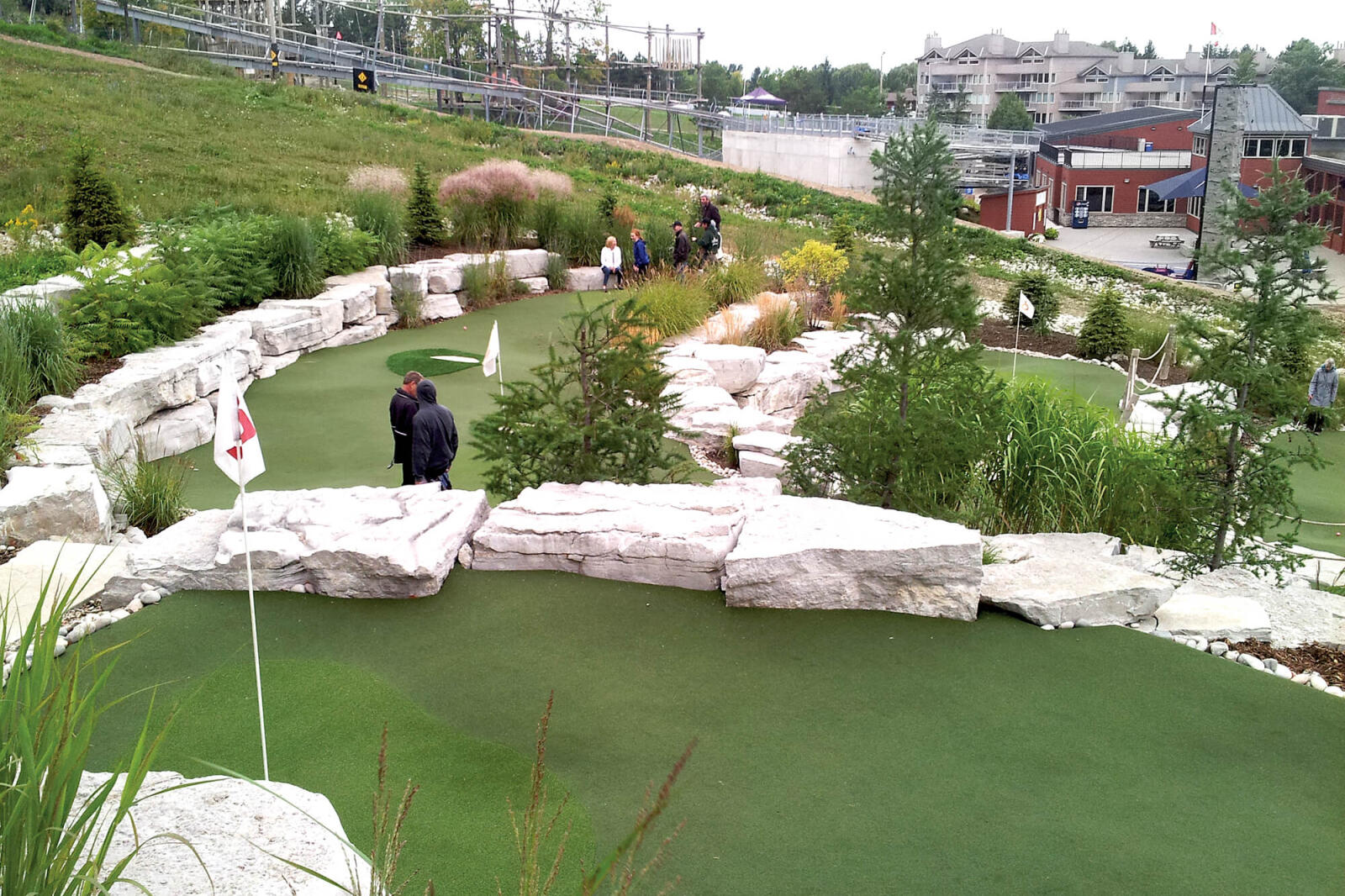 The tiered course on a ski hill was a real challenge for those taking part in the Georgian Lakelands Chapter Putting Contest.