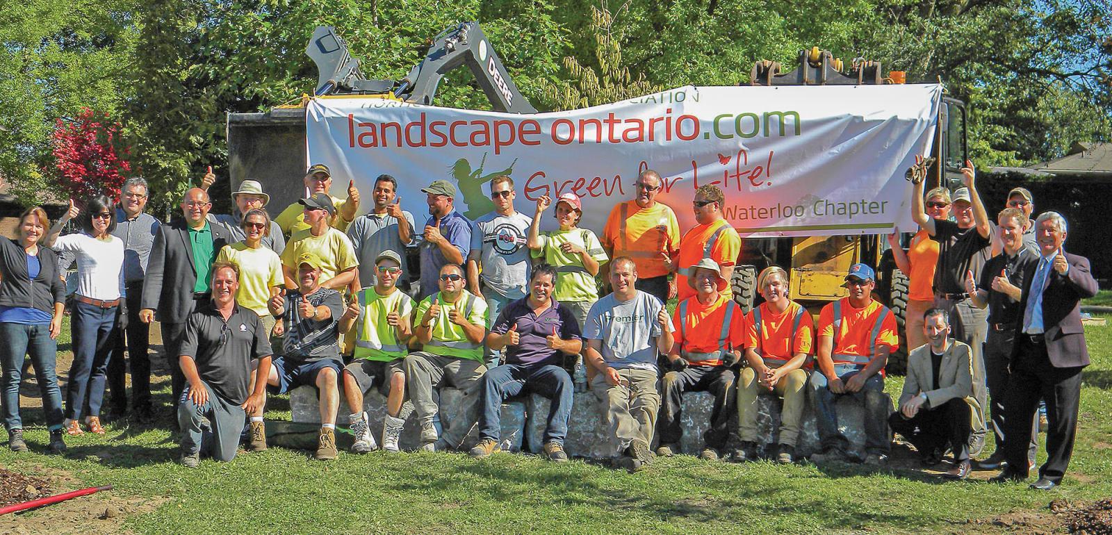 Over 45 Landscape Ontario volunteers helped to complete this year’s school greening project in Waterloo Chapter. 