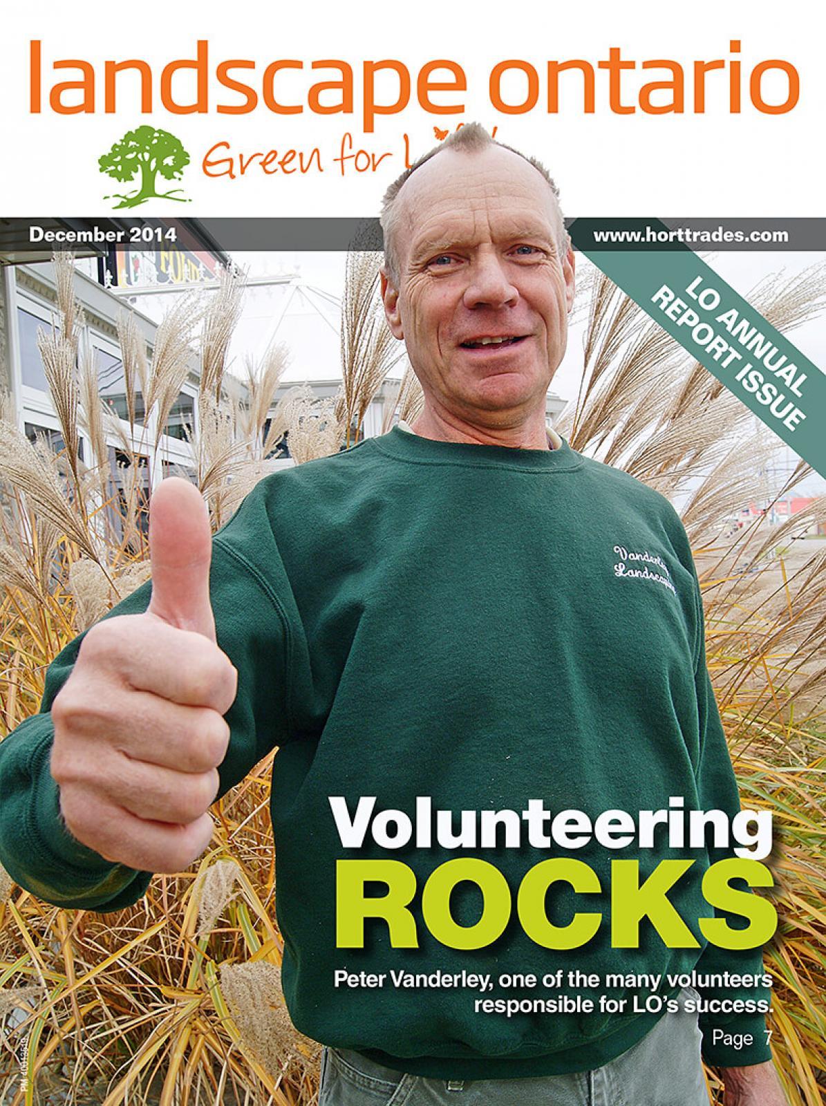 Volunteer Peter Vanderley is gives the thumbs up on the cover of this issue.