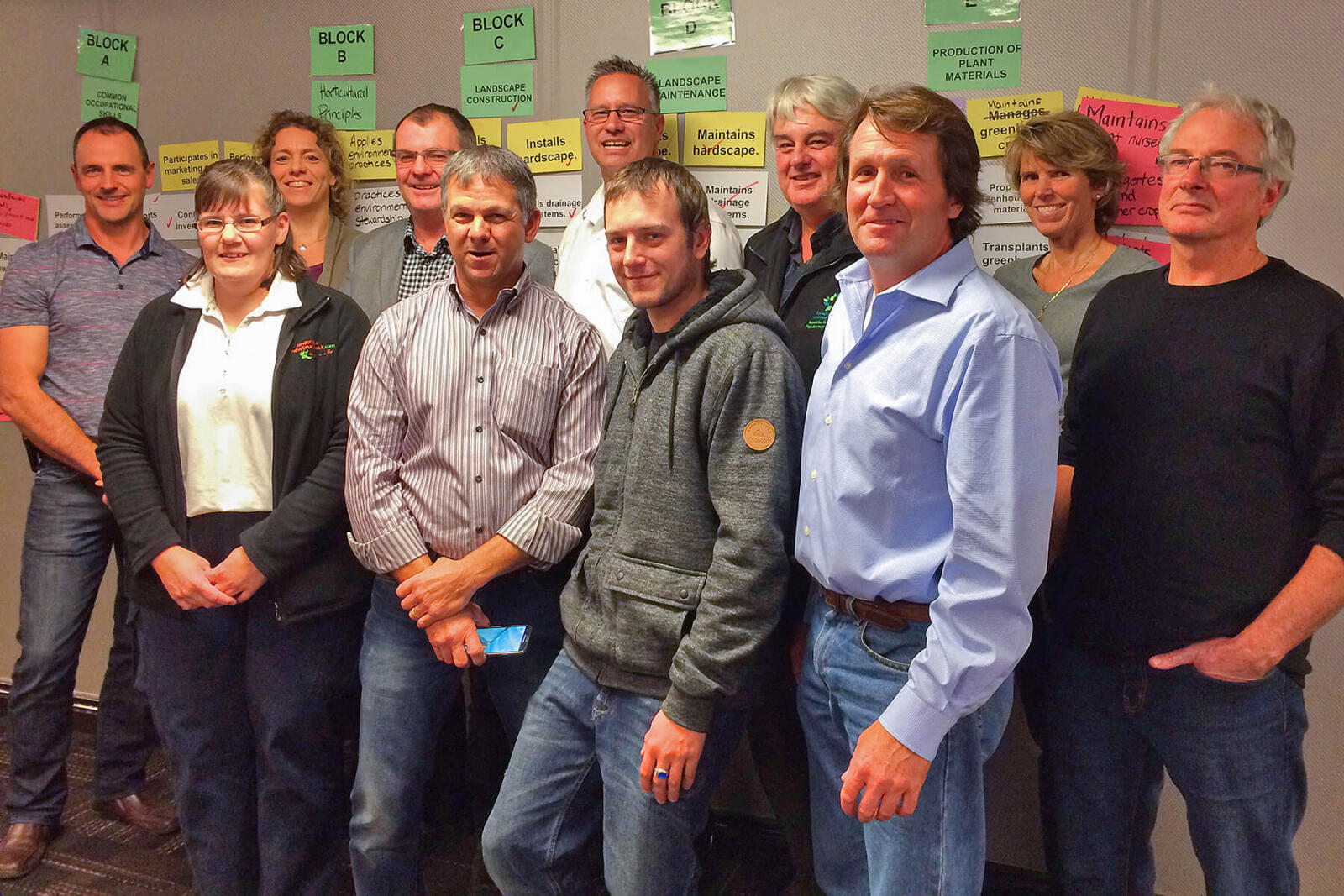 A week-long session for The National Occupational Analysis for the Landscape Horticulturist occupation was held in November in Ottawa. In photo, those attending the conference, are from left, Guy Dowhy, Heike Stippler, Karen Carrier, Tim Kearney, Mike Gallant,  William Dorman, Kurtis Langton, Michael Murray, John Soychak, Sally Harvey, Doug Conrad.