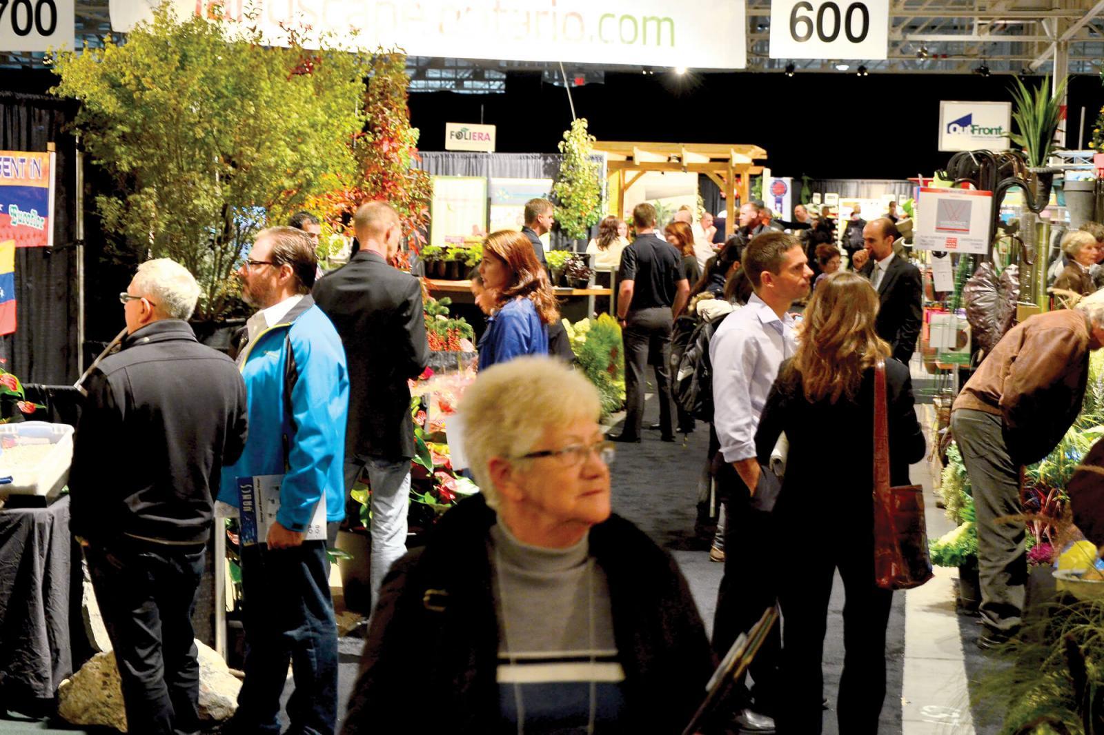 The walkways were filled during peak times on the trade show floor.