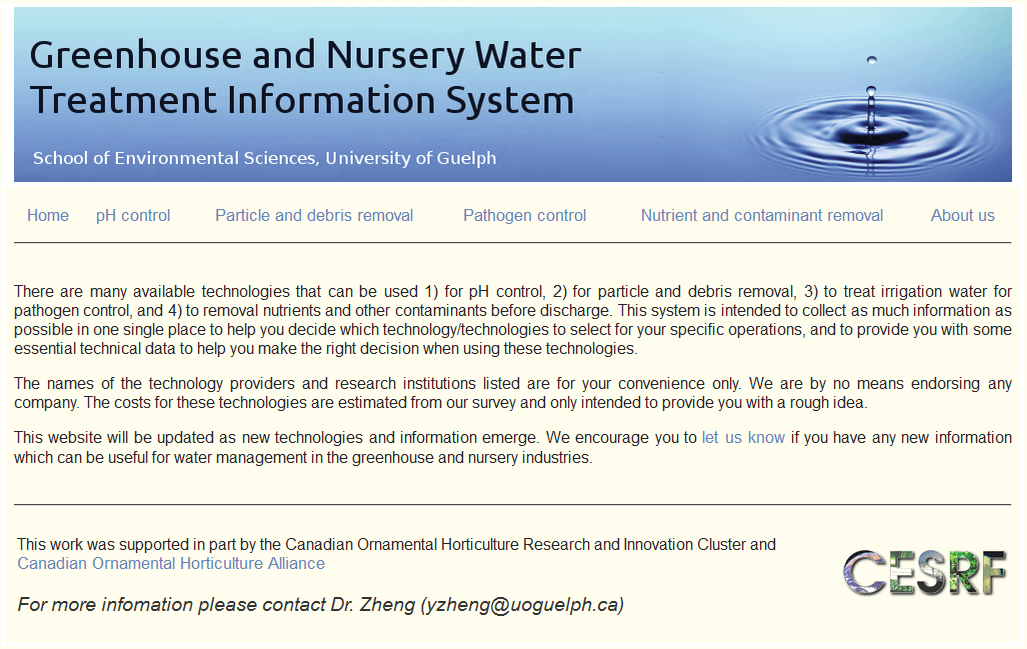 New website offers water management technology info for nursery sector