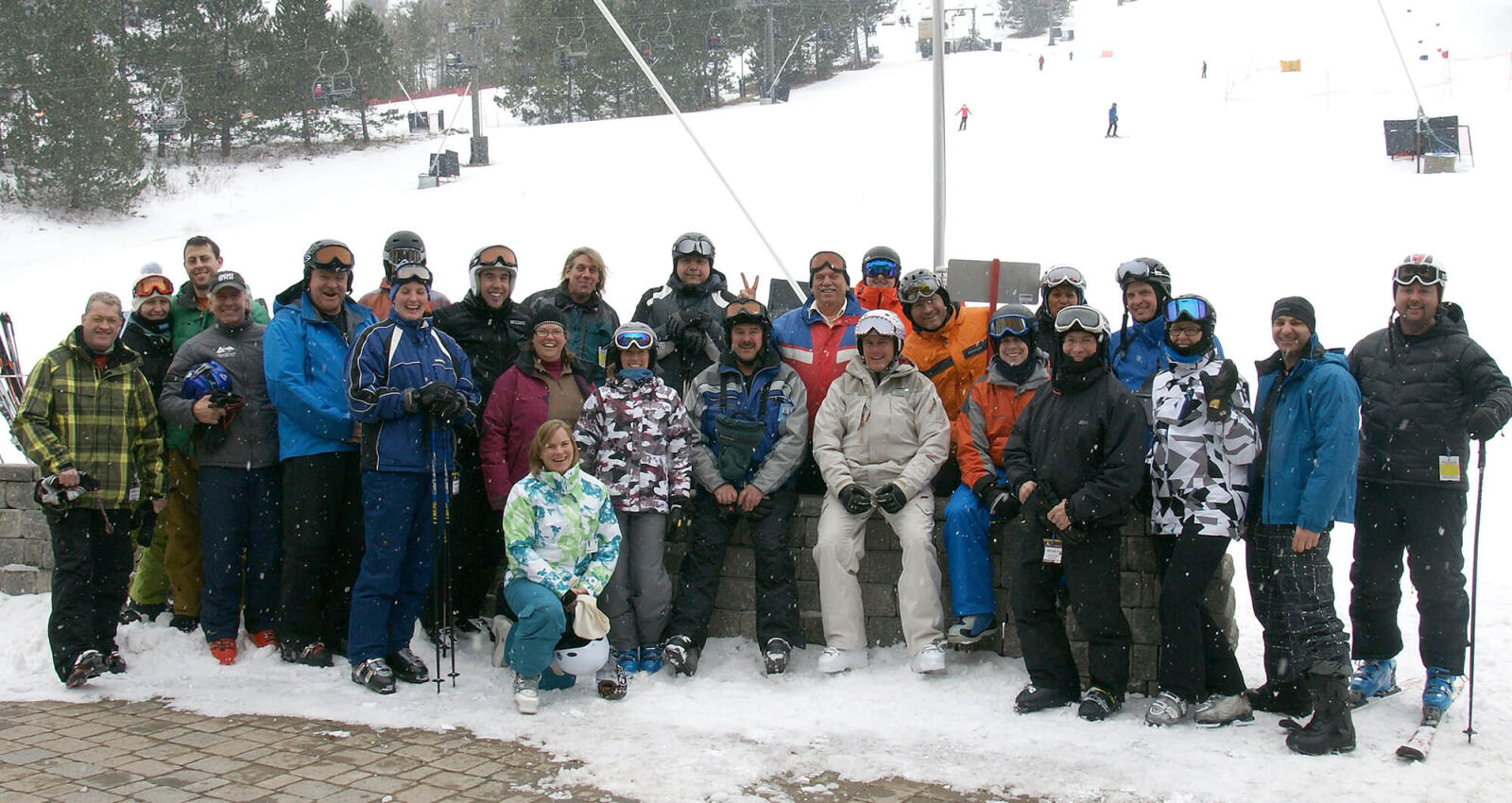 A few of those enjoying LO Snow Day take a break from the slopes in Collingwood.