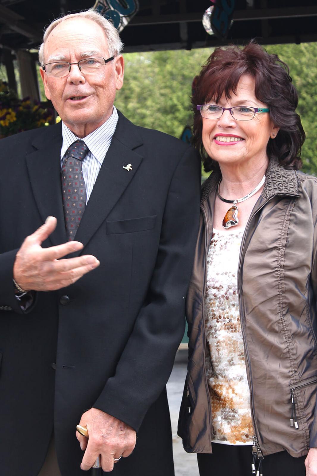 Peter and Doreen Olsen thank the many people who attended Royal City Nursery’s 50th anniversary.