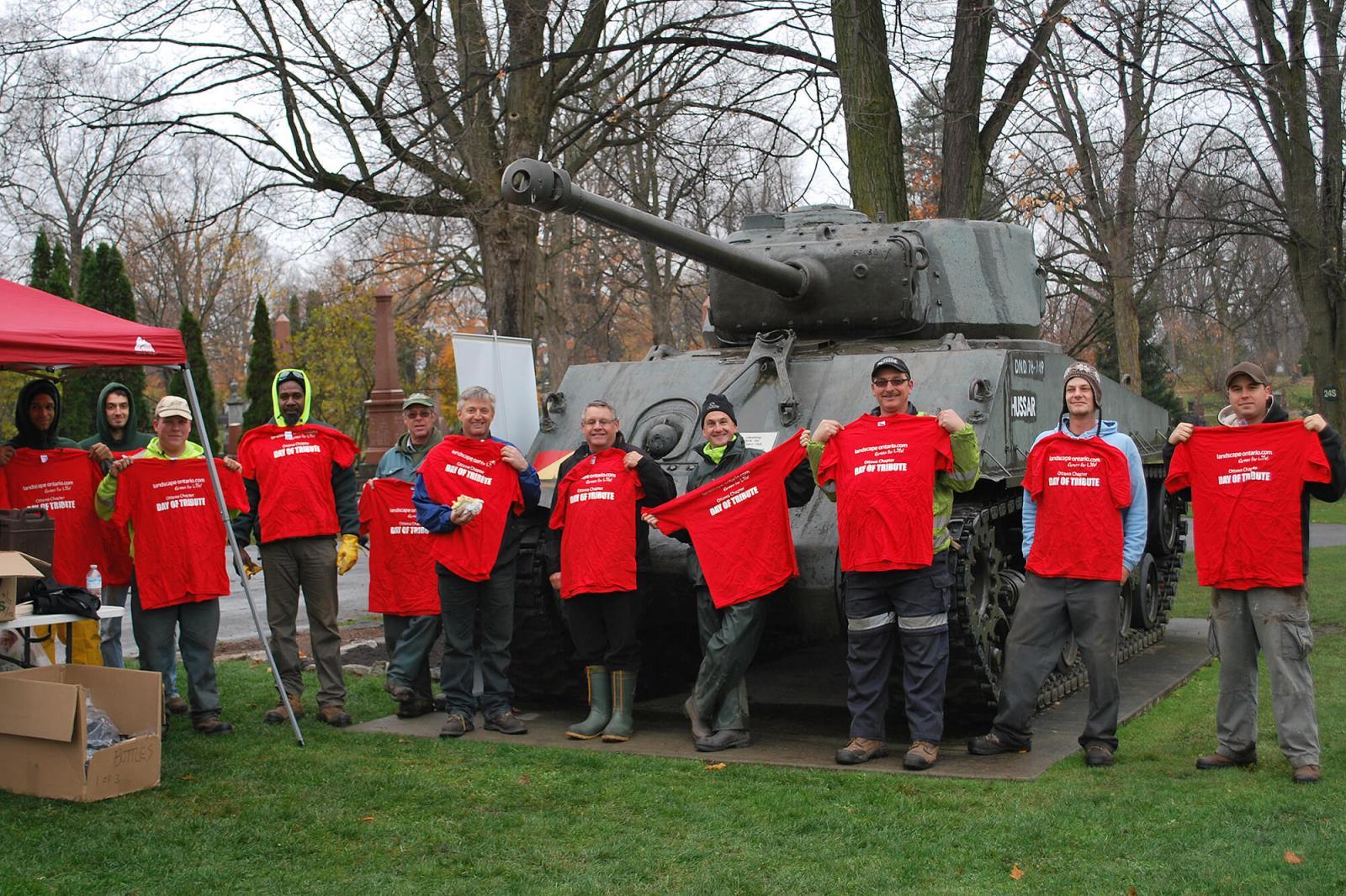 LO volunteers show off their special T-shirts honouring the Ottawa Chapter’s Annual Day of Tribute.