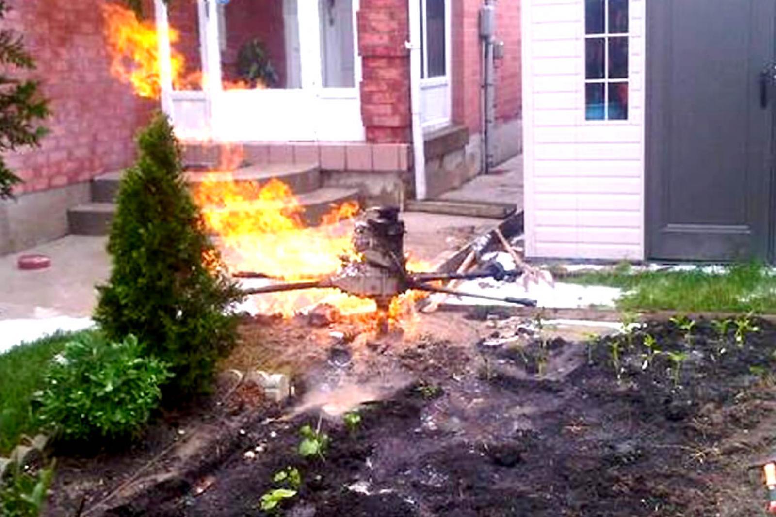Fire that could result from a typical residential gas hit.