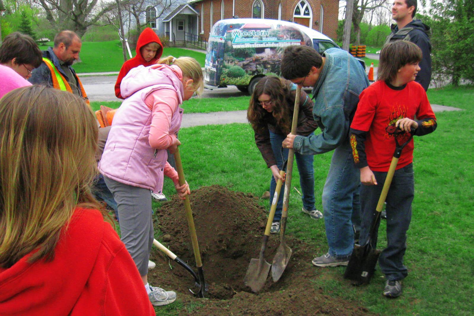 Students at Wolfe Island School made their city of Kingston cool by planting a tree.