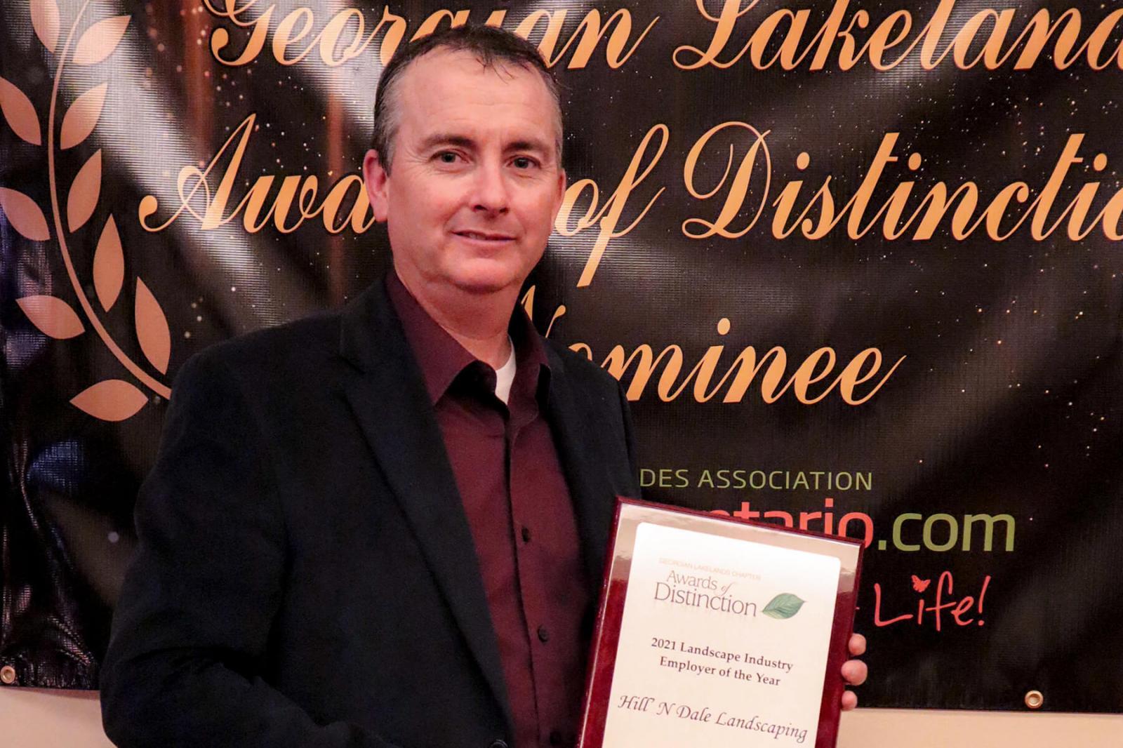 Hill’N Dale Landscaping owner, James Godbold was awarded Employer of the Year by industry peers.